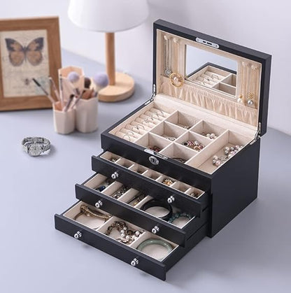 💍 Mirrored Jewelry Organizer ✨ Lockable & Stylish 🪞