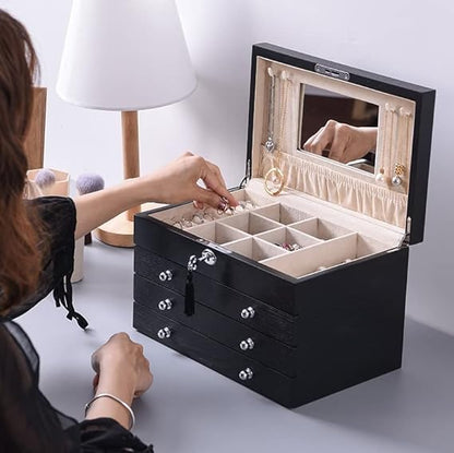 💍 Mirrored Jewelry Organizer ✨ Lockable & Stylish 🪞