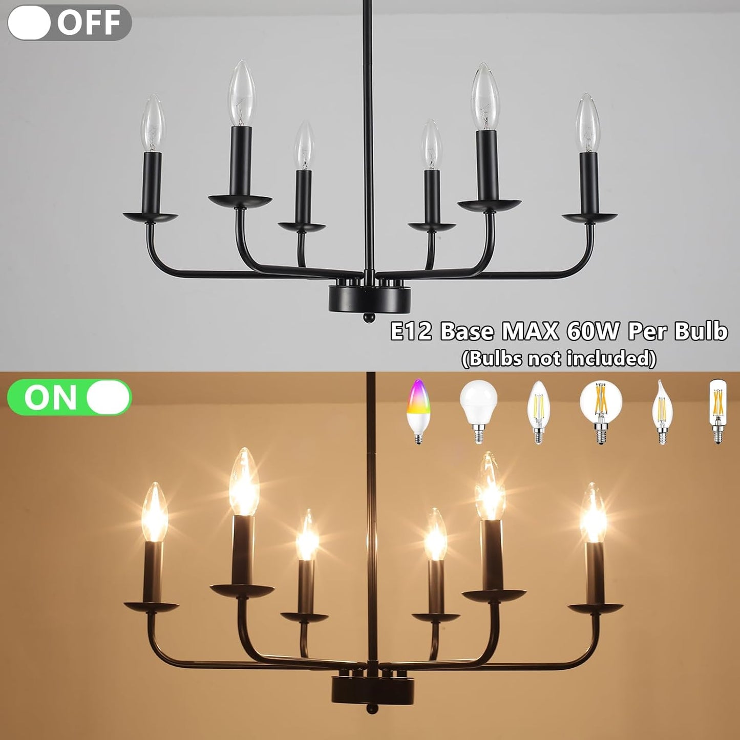 ✨🏡 RusticGlow Chandelier 💡🌿🤍