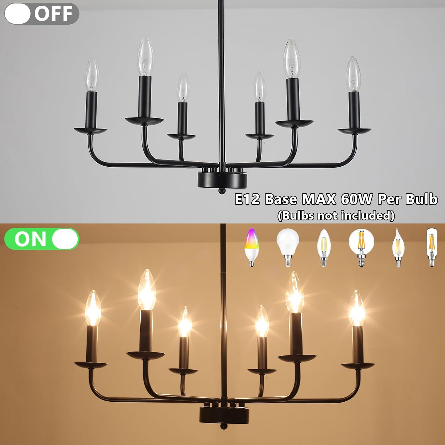✨🏡 RusticGlow Chandelier 💡🌿🤍