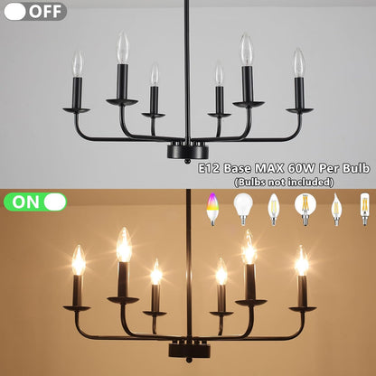 ✨🏡 RusticGlow Chandelier 💡🌿🤍