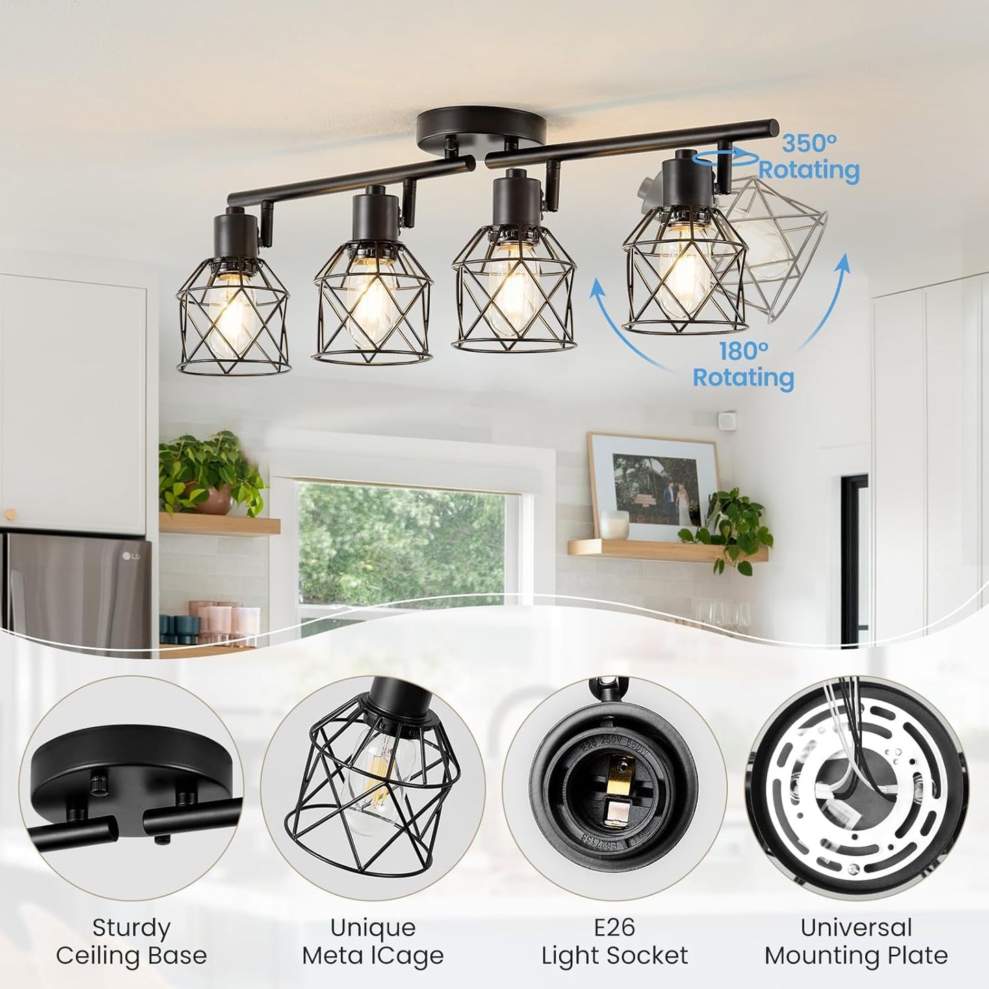 ✨🌾 Rustic Orbit Chandelier 💡🏡🤍