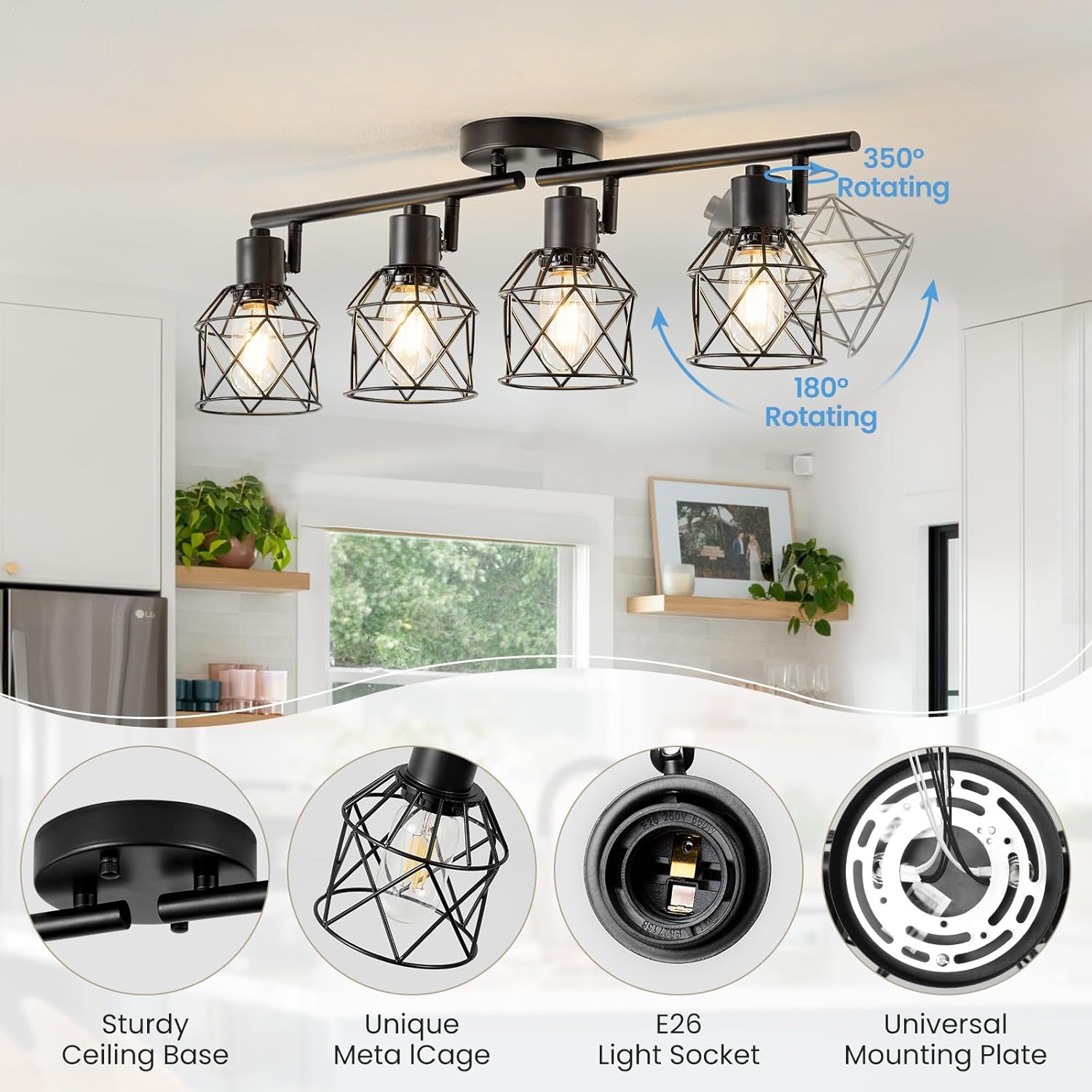✨🌾 Rustic Orbit Chandelier 💡🏡🤍