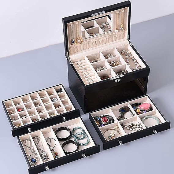 💍 Mirrored Jewelry Organizer ✨ Lockable & Stylish 🪞