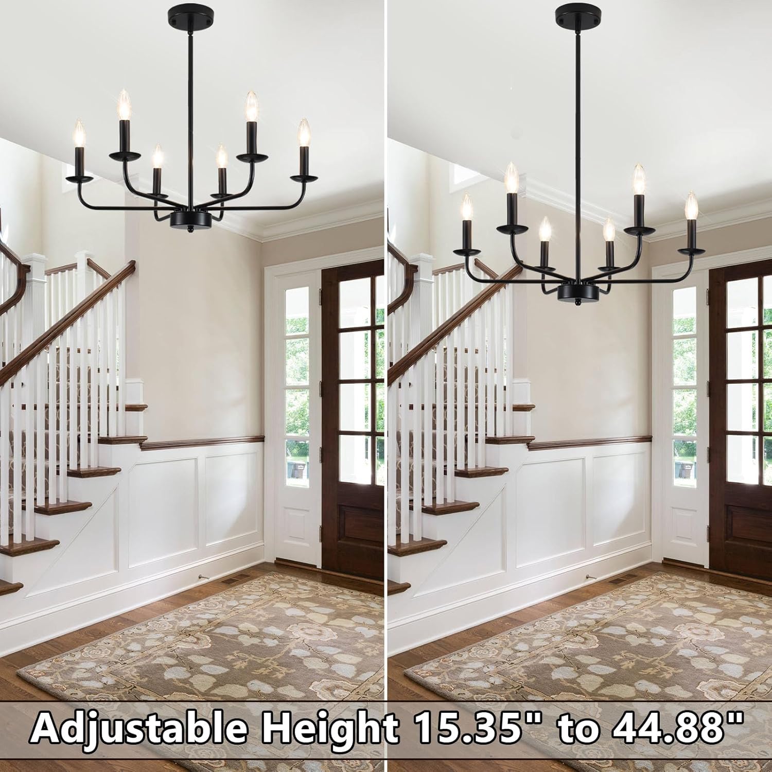 ✨🏡 RusticGlow Chandelier 💡🌿🤍