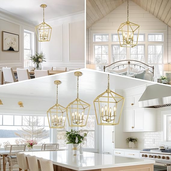 ✨🔶 GeoGlow Chandelier 🏡💡🌟