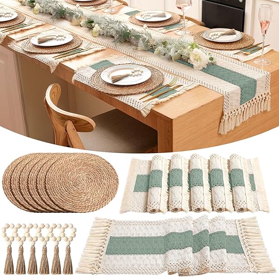 🌿✨ Macrame Chic Placemats 🧵🍽️