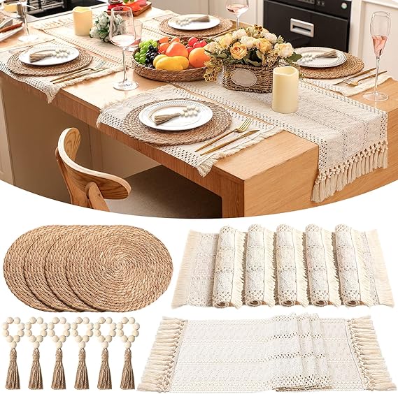 🌿✨ Macrame Chic Placemats 🧵🍽️