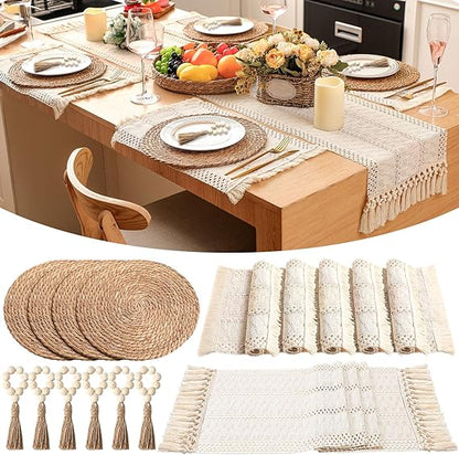 🌿✨ Macrame Chic Placemats 🧵🍽️