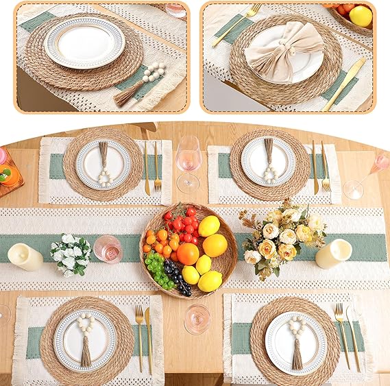 🌿✨ Macrame Chic Placemats 🧵🍽️