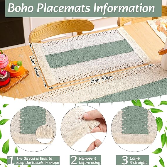 🌿✨ Macrame Chic Placemats 🧵🍽️